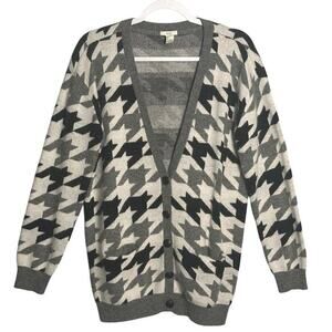 XXI Forever 21 Sz L Angora Rabbit Hair Wool Button Front Cardigan Sweater Jumper